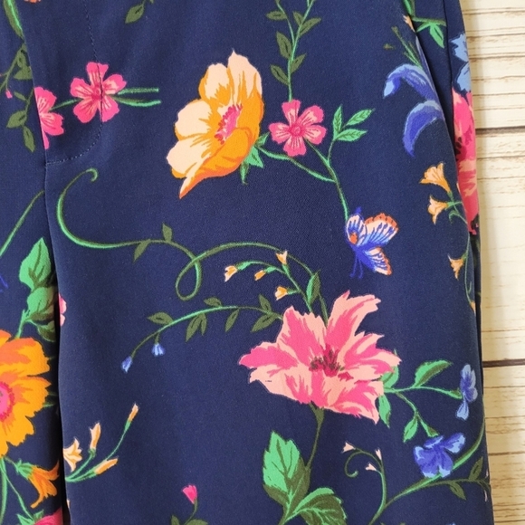 Old Navy Harper Pants Size 6 Navy Floral - Picture 3 of 6